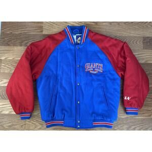VINTAGE New York Giants Jacket Adult Large Football Varsity Coat Jacket 90s RARE
